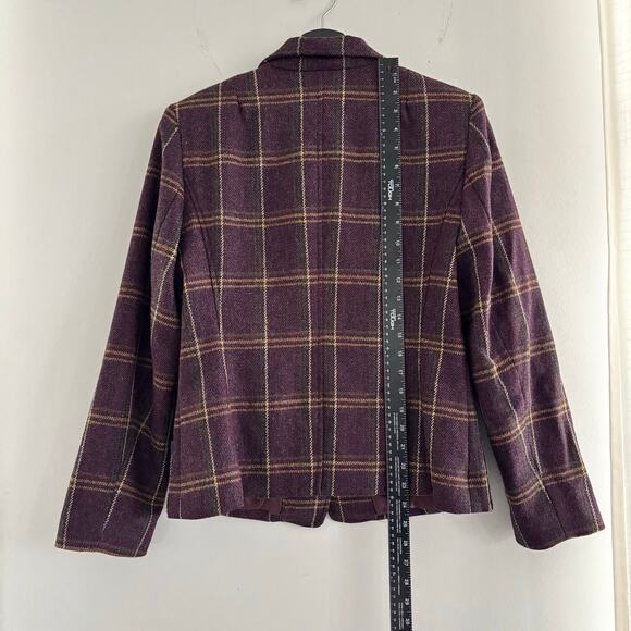 Vintage Talbots Plaid Wool Coat Made in USA Size 10 - Picture 3 of 5